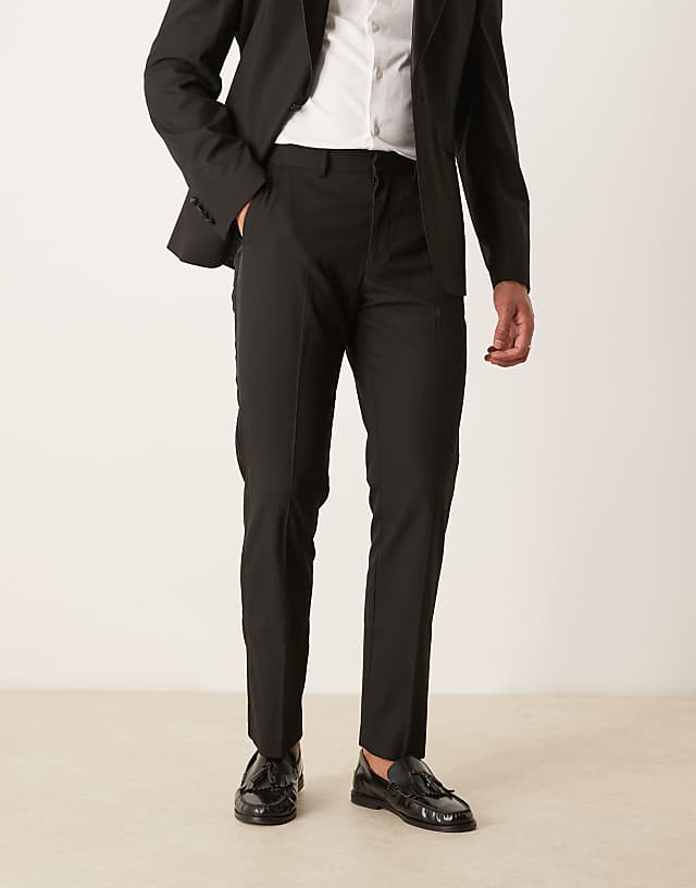 Asos ASOS DESIGN Slim Fit Tuxedo Trousers In Black