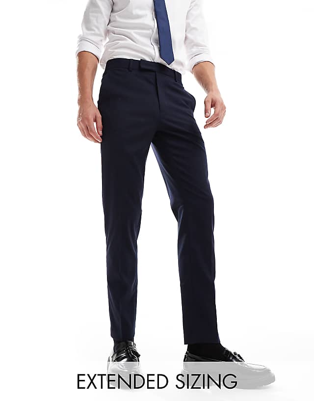 asos ASOS DESIGN slim smart trouser in navy