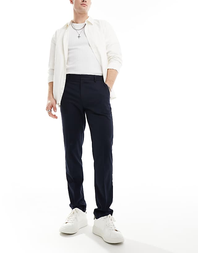asos ASOS DESIGN slim smart trousers in charcoal