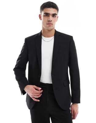 Asos ASOS DESIGN Slim Suit In Black Twill
