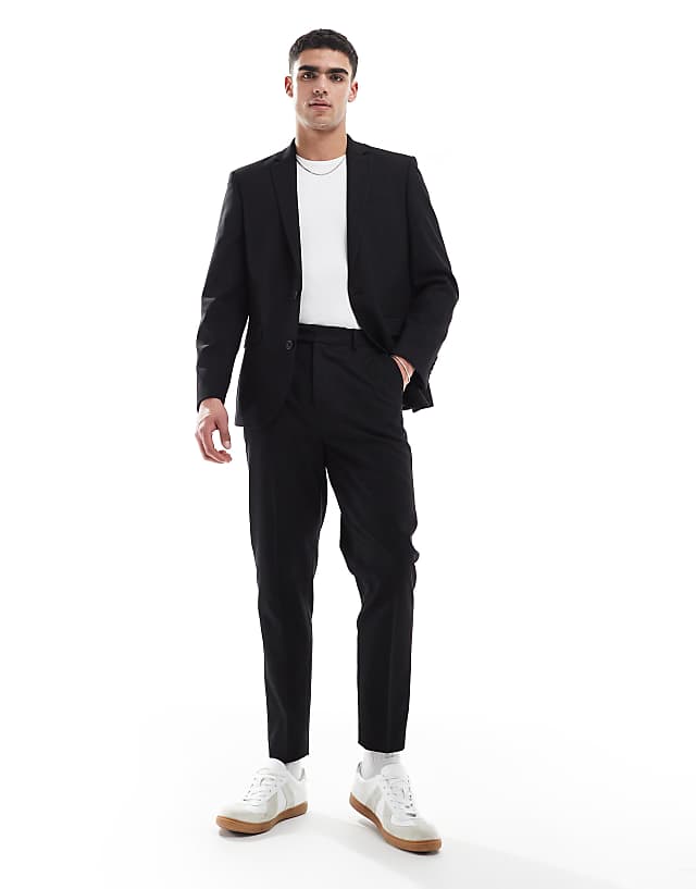 asos ASOS DESIGN slim suit in black twill