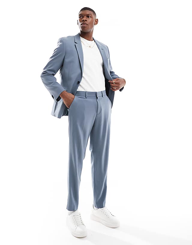 asos ASOS DESIGN slim suit in blue twill