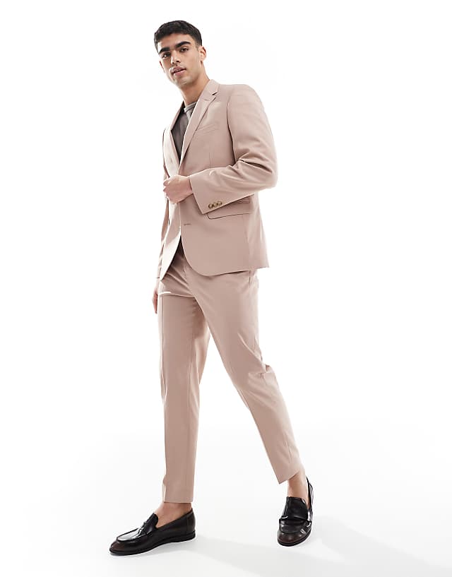 asos ASOS DESIGN slim suit in dusty pink