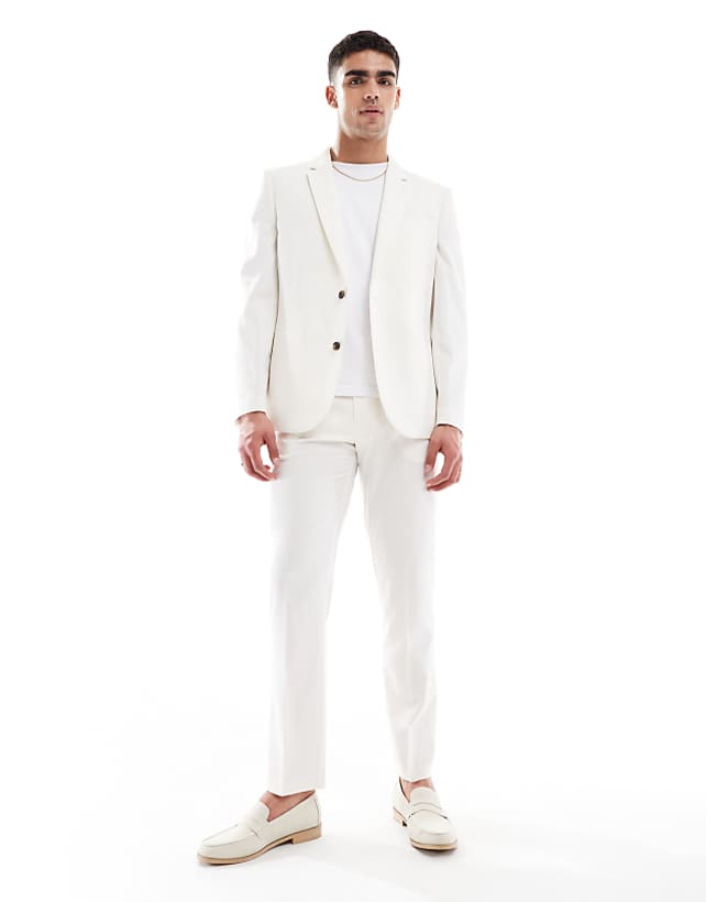 asos ASOS DESIGN slim suit in ecru