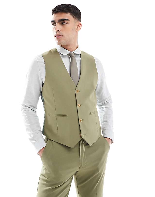 Asos ASOS DESIGN Slim Suit In Olive Green