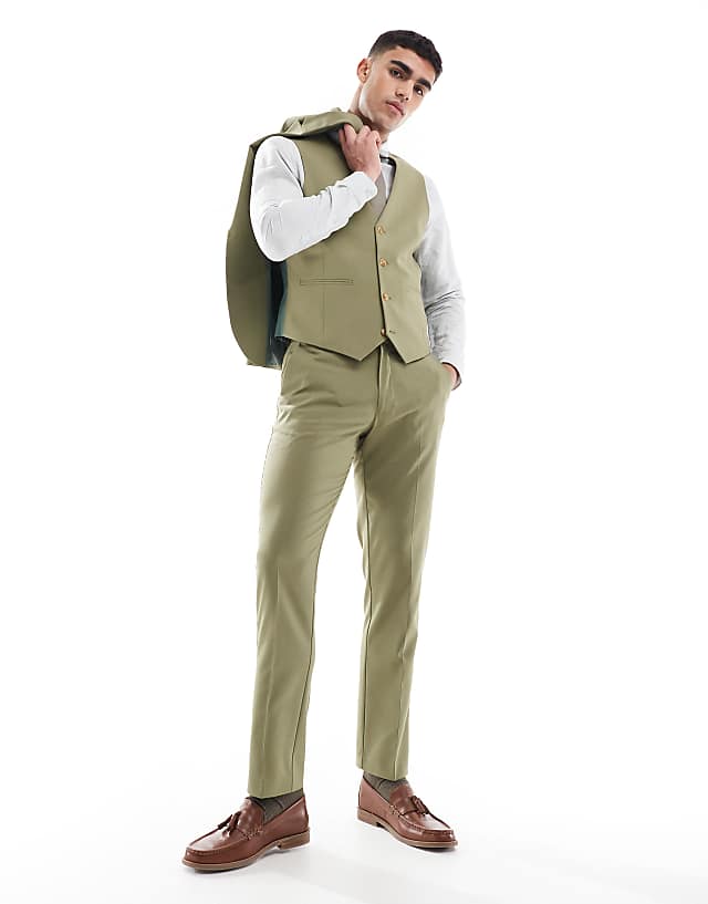 Asos ASOS DESIGN Slim Suit In Olive Green