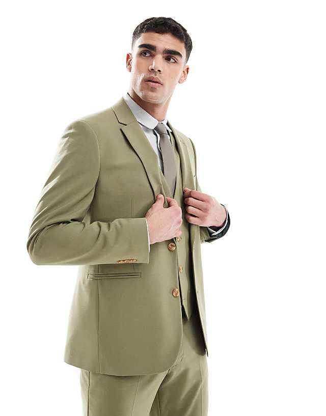Asos ASOS DESIGN Slim Suit In Olive Green