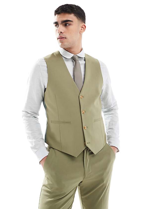 Asos ASOS DESIGN Slim Suit In Olive Green
