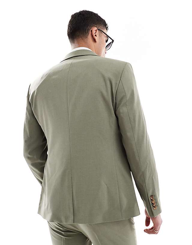 Asos ASOS DESIGN Slim Suit Jacket In Olive Green