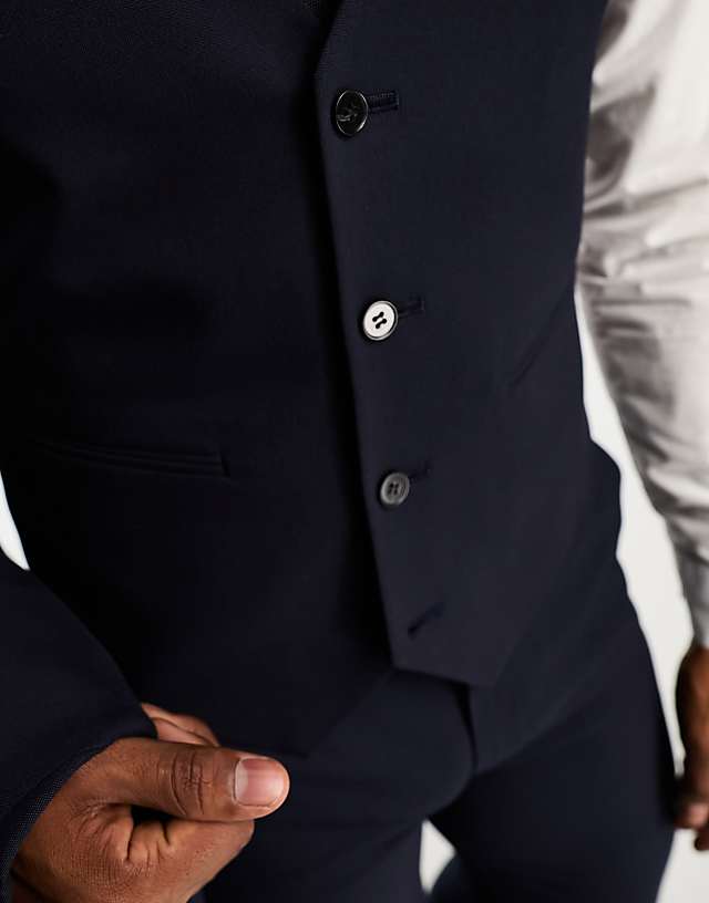 Asos ASOS DESIGN Slim Suit Waistcoat In Navy