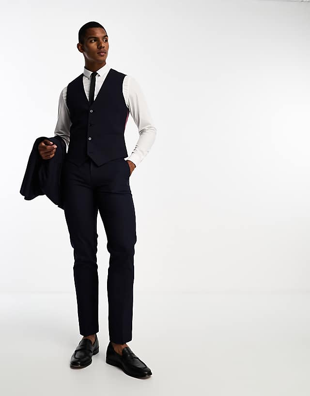 Asos ASOS DESIGN Slim Suit Waistcoat In Navy