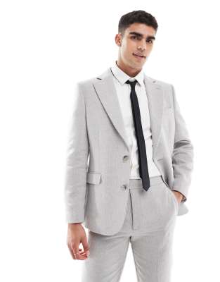 Asos ASOS DESIGN Slim Suit With Wool In Grey