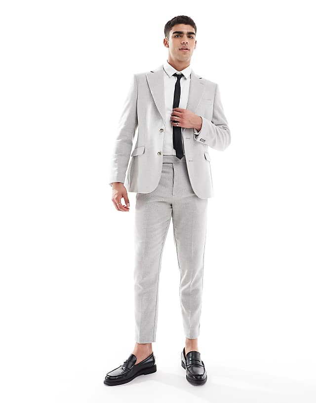 asos ASOS DESIGN slim suit with wool in grey