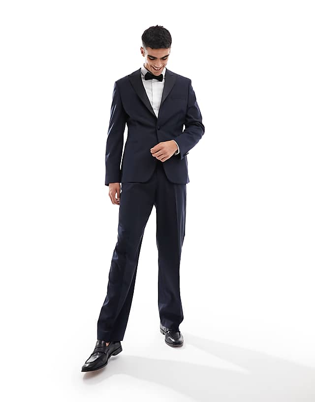 Asos ASOS DESIGN Slim Tuxedo Suit Jacket In Navy
