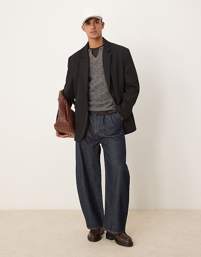 Asos ASOS DESIGN Slouchy Oversized Blazer In Black