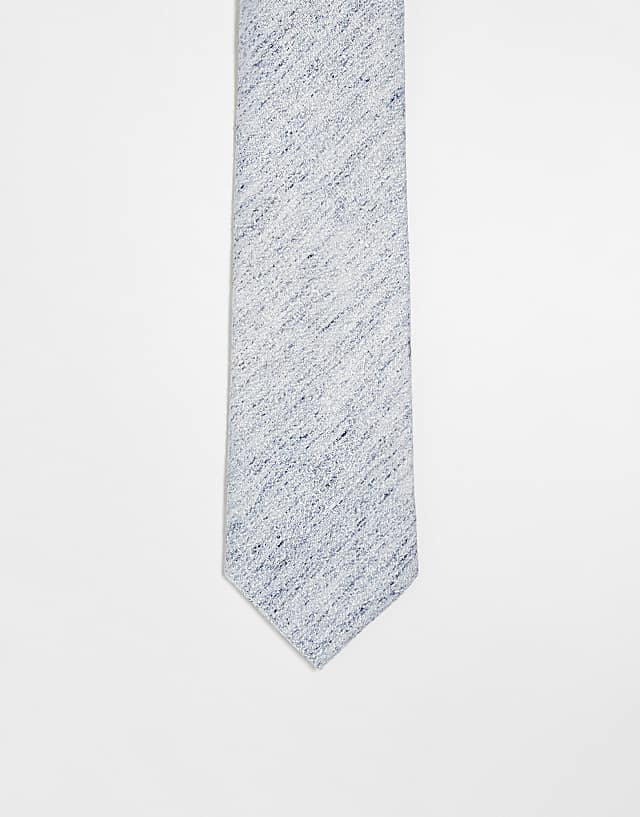 asos ASOS DESIGN slub textured tie in blue
