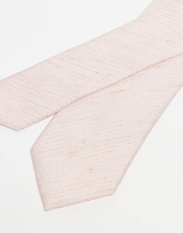 asos ASOS DESIGN slub textured tie in pink