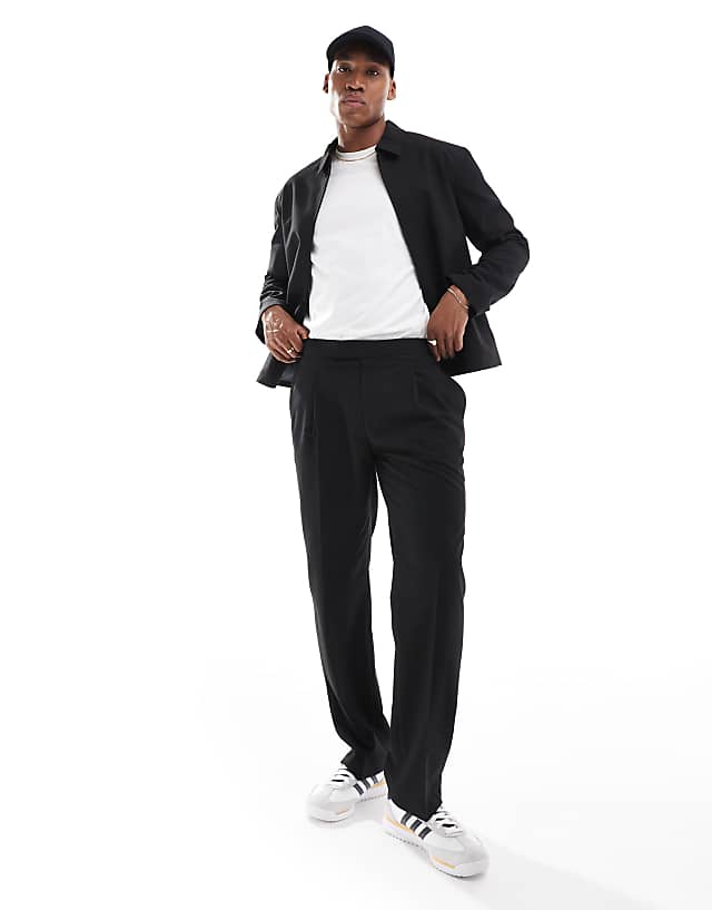asos ASOS DESIGN smart co-ord harrington in black