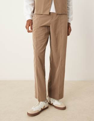 Asos ASOS DESIGN Smart Co-ord In Brown Tech Fabric