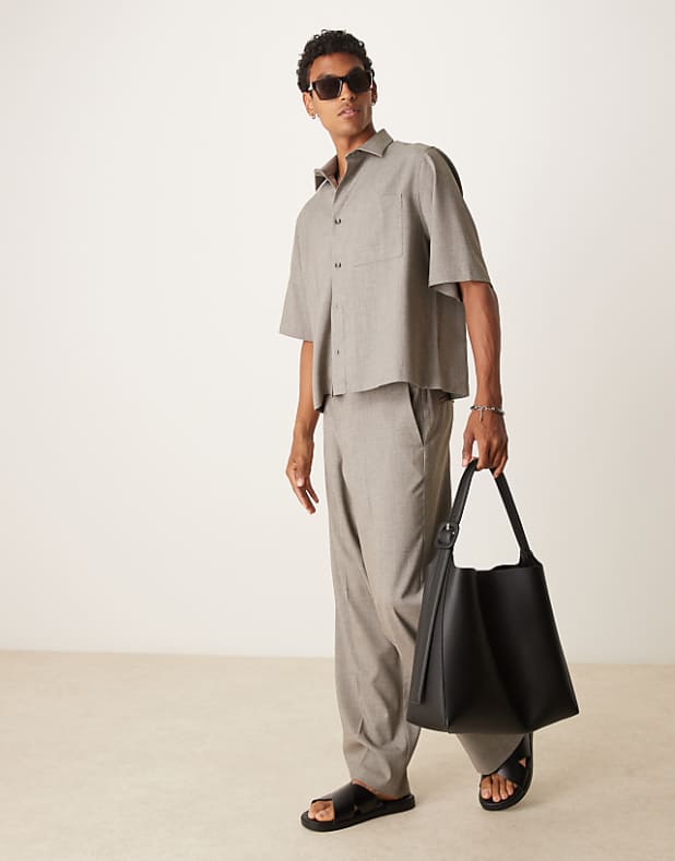 asos ASOS DESIGN smart co-ord in charcoal