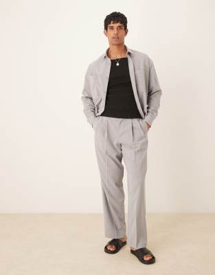 Asos ASOS DESIGN Smart Co-ord In Grey Linen Mix