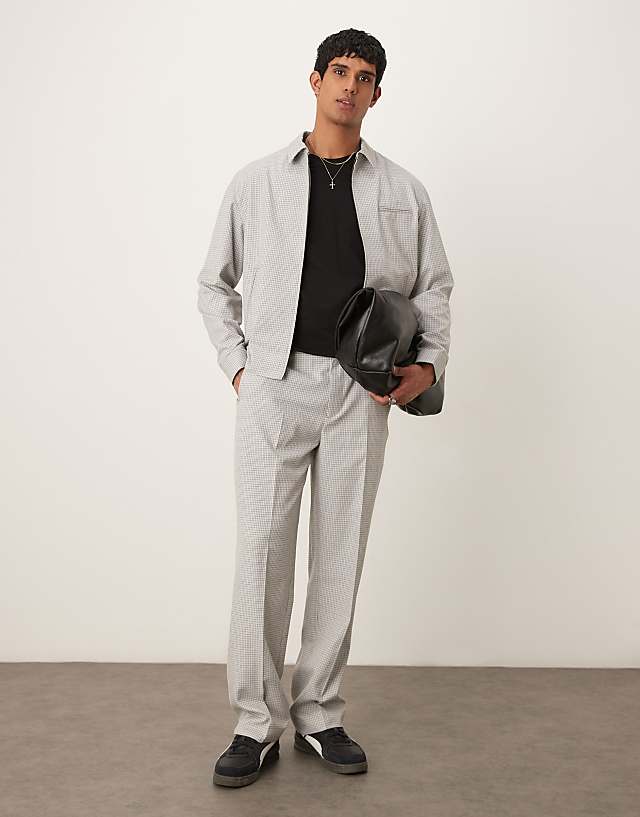 asos ASOS DESIGN smart co-ord in grey micro check