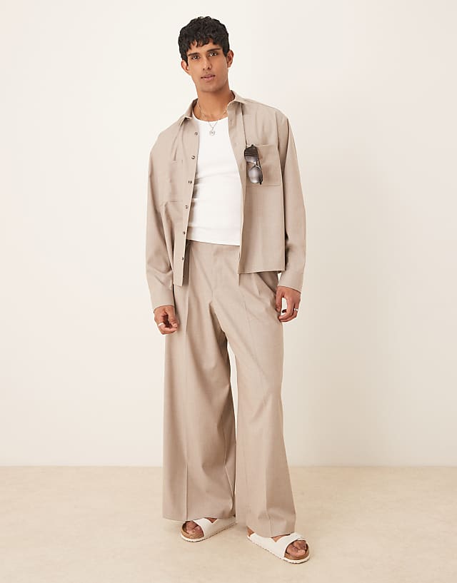 asos ASOS DESIGN smart co-ord in grey pinstripe