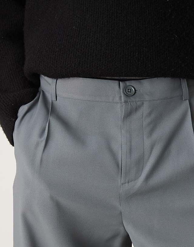 Asos ASOS DESIGN Smart Jorts With Pleats In Grey