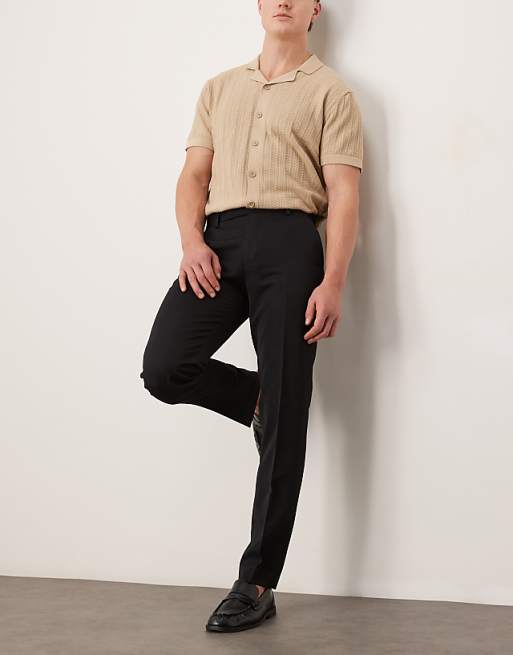 Asos ASOS DESIGN Smart Slim Fit Trousers In Black