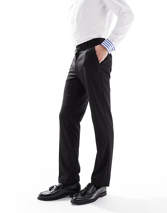 asos ASOS DESIGN smart slim fit trousers in black