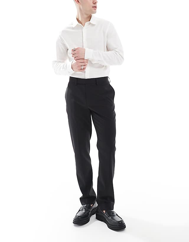 asos ASOS DESIGN smart slim fit trousers in black