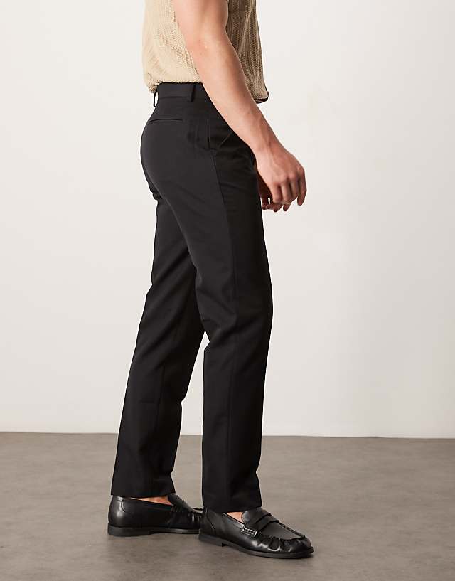 asos ASOS DESIGN smart slim fit trousers in black