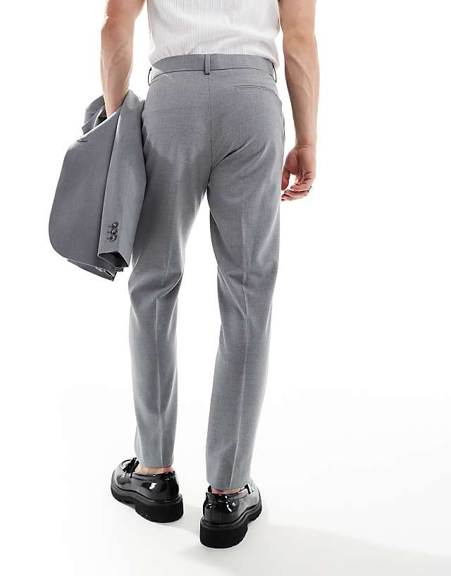 Asos ASOS DESIGN Smart Slim Fit Trousers In Grey