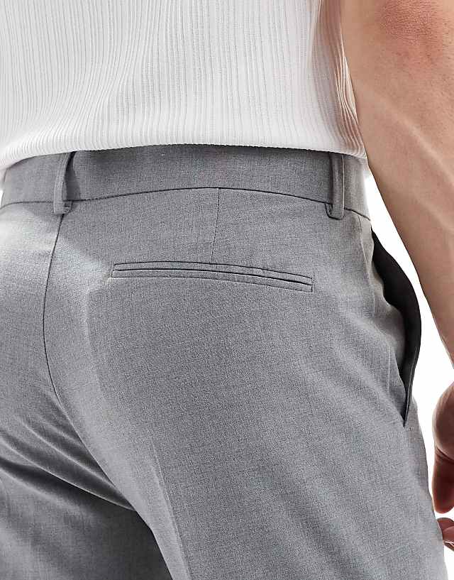 Asos ASOS DESIGN Smart Slim Fit Trousers In Grey