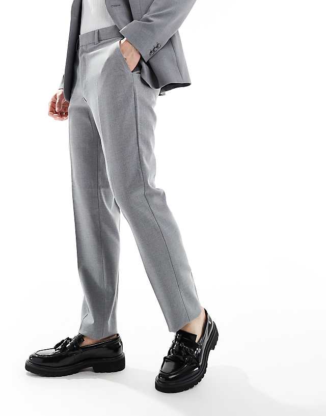 Asos ASOS DESIGN Smart Slim Fit Trousers In Grey