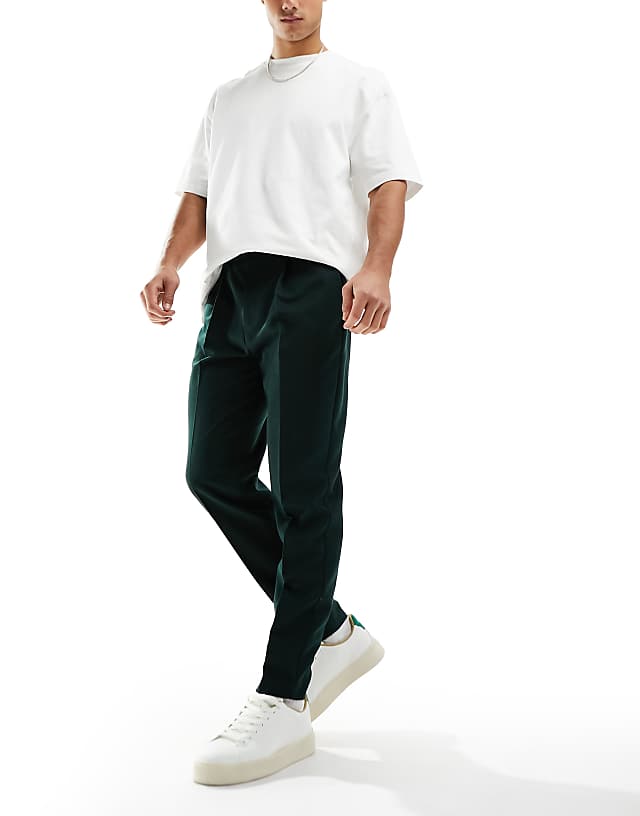 asos ASOS DESIGN smart tapered trousers in green