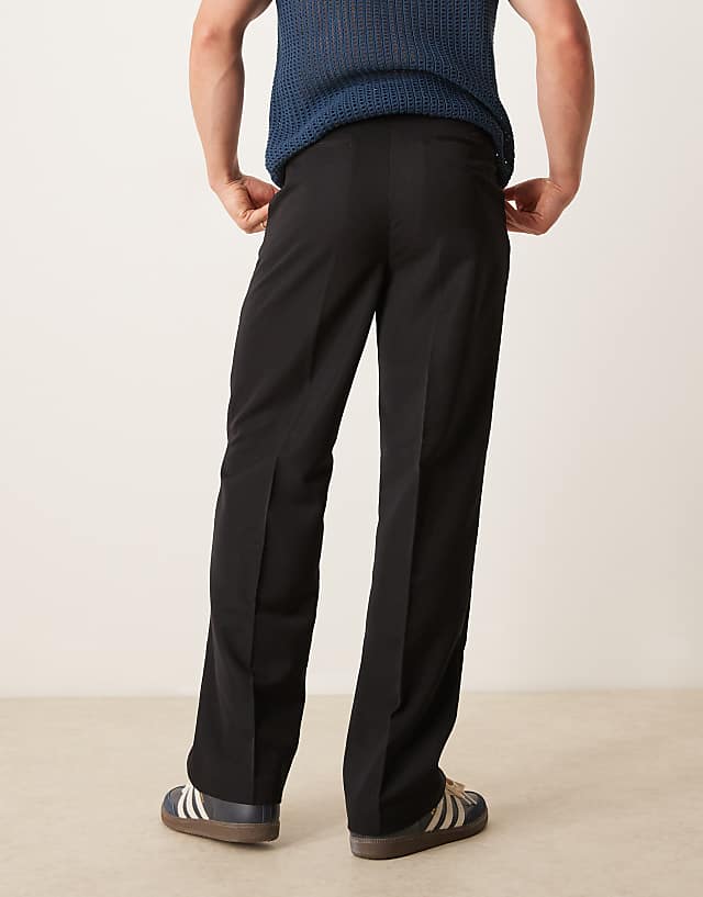 Asos ASOS DESIGN Smart Wide Leg Trousers In Black