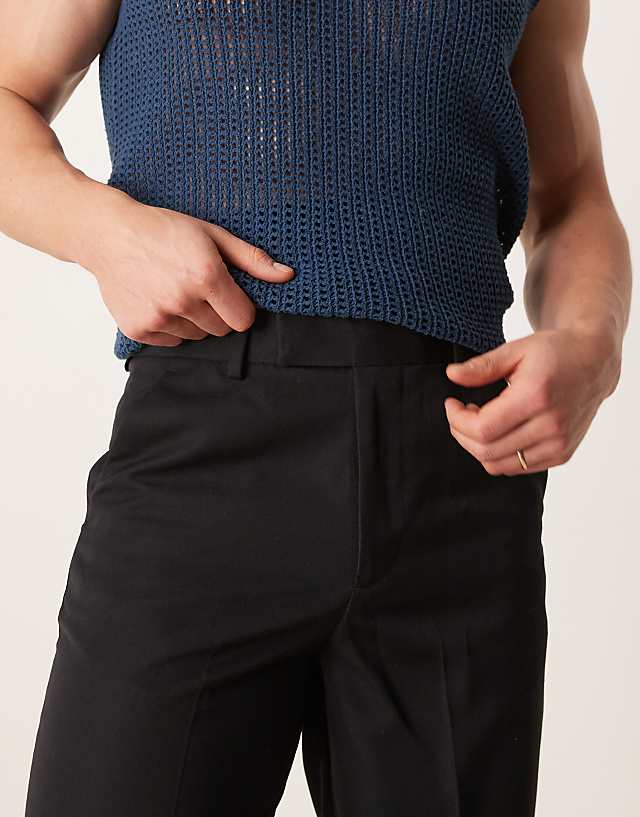 Asos ASOS DESIGN Smart Wide Leg Trousers In Black