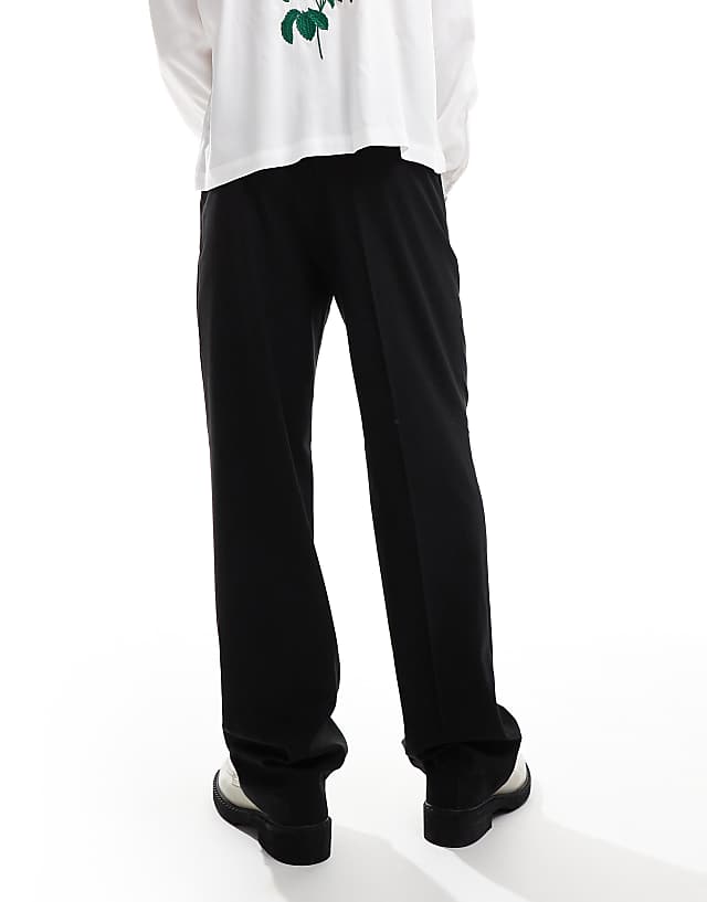 Asos ASOS DESIGN Smart Wide Leg Trousers In Black