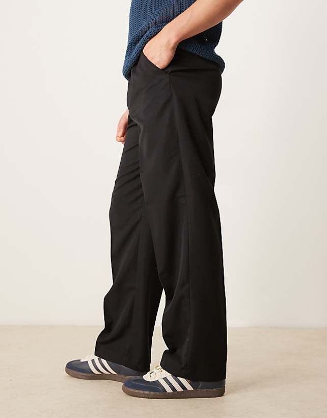asos ASOS DESIGN smart wide leg trousers in black