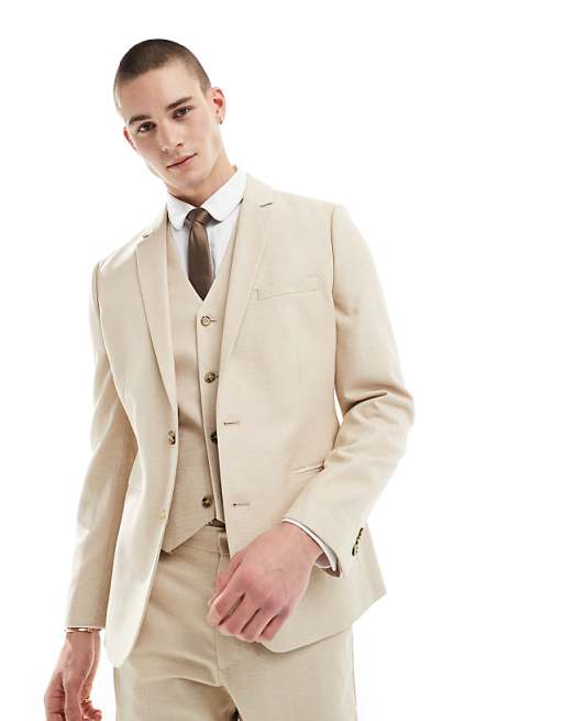 Asos ASOS DESIGN Stone Wedding Suit In Skinny Fit