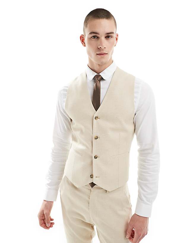 Asos ASOS DESIGN Stone Wedding Suit In Skinny Fit