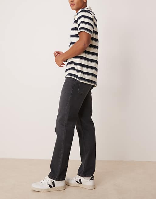 Asos ASOS DESIGN Straight Leg Jeans In Black Wash