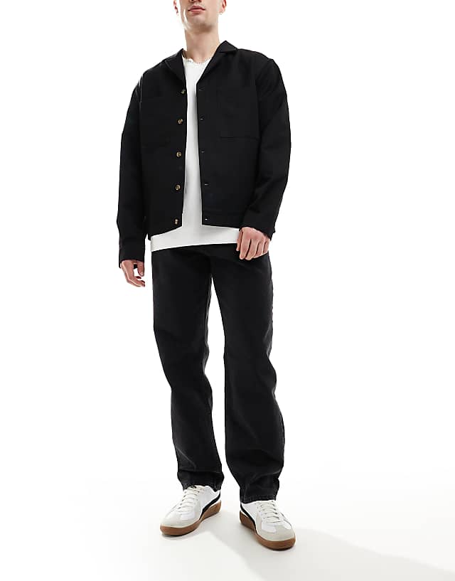 asos ASOS DESIGN straight leg jeans in black wash