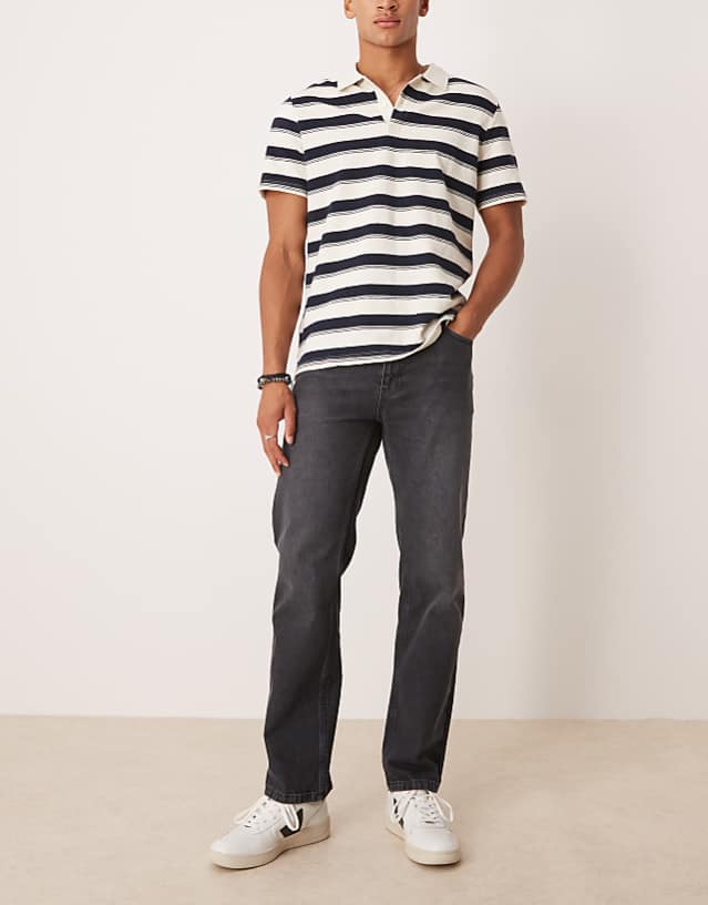 asos ASOS DESIGN straight leg jeans in black wash