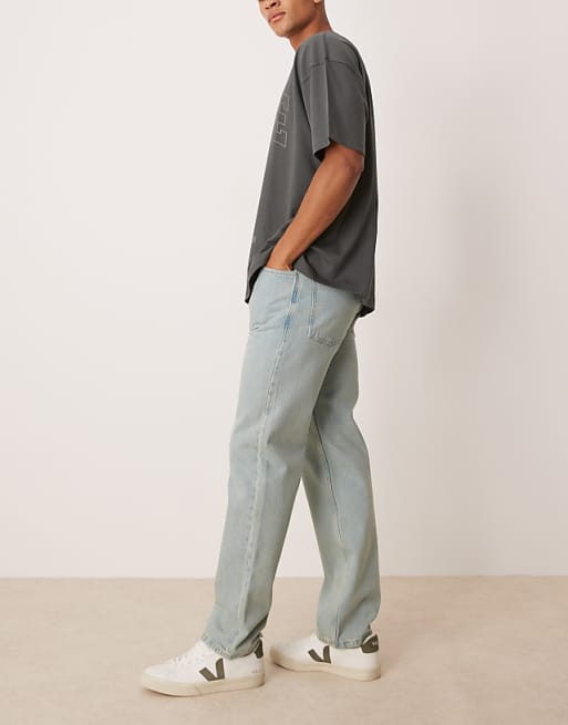 Asos ASOS DESIGN Straight Leg Jeans In Green Tint