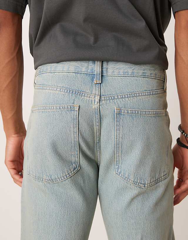 Asos ASOS DESIGN Straight Leg Jeans In Green Tint