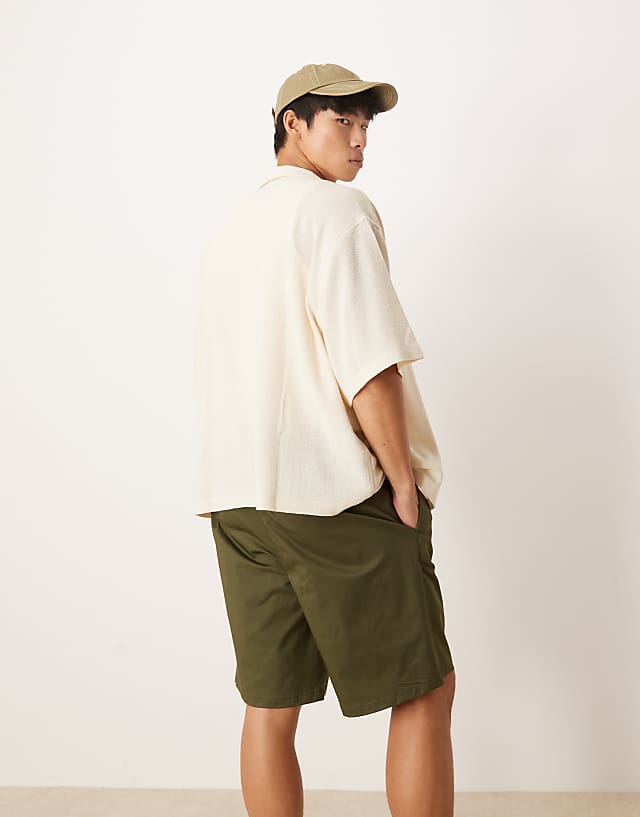 Asos ASOS DESIGN Straight Leg Jort In Light Green