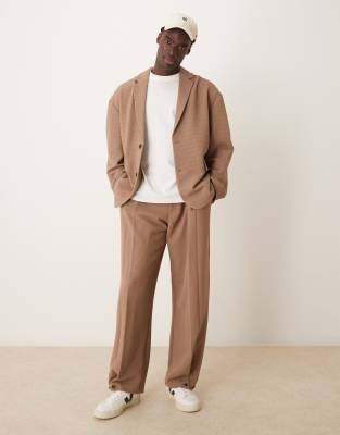 Asos ASOS DESIGN Suit In Brown Seersucker
