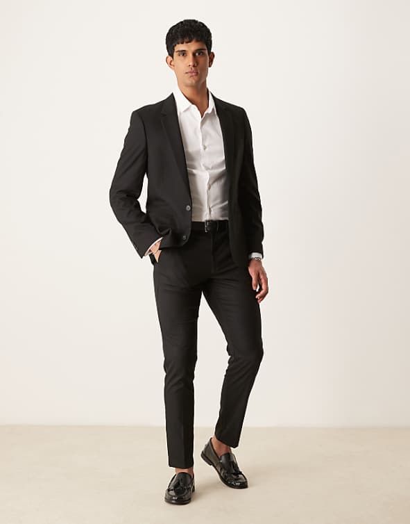 asos ASOS DESIGN suit in skinny fit black